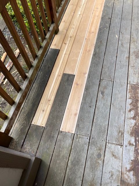previously broken deck that has been repaired