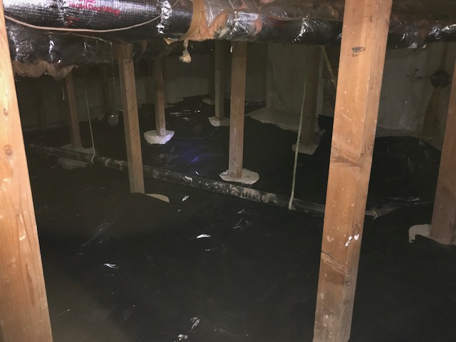 HOA maintenance did crawl space remediation at a multi-family building to keep out pests