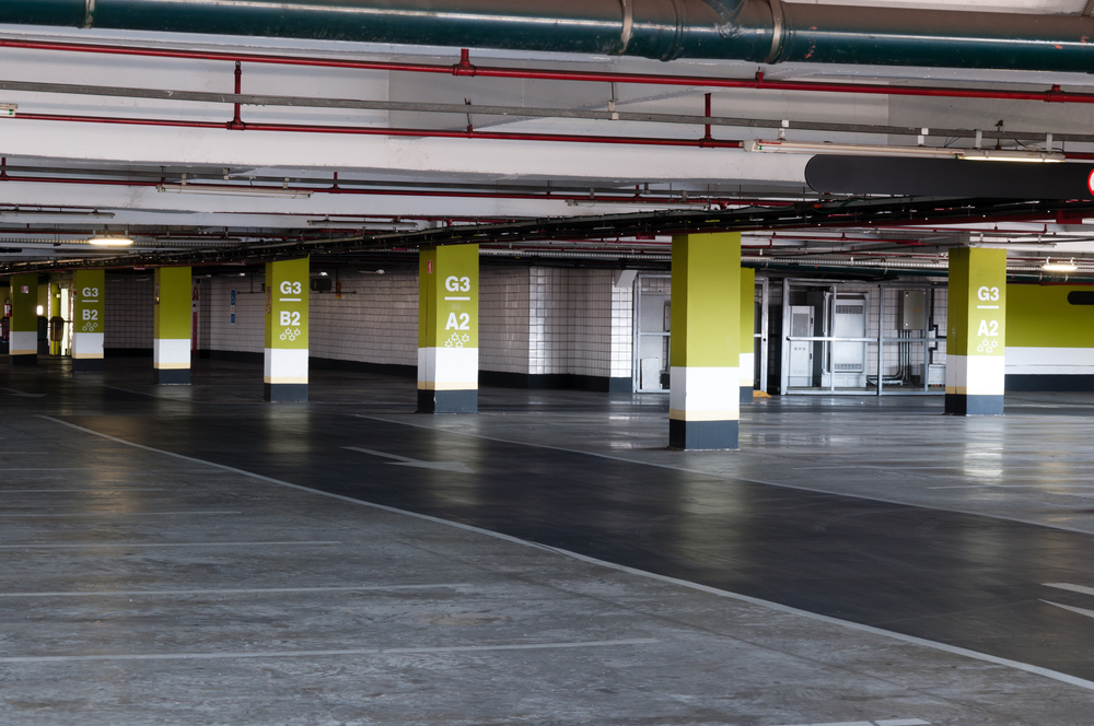 commercial clean parking garage