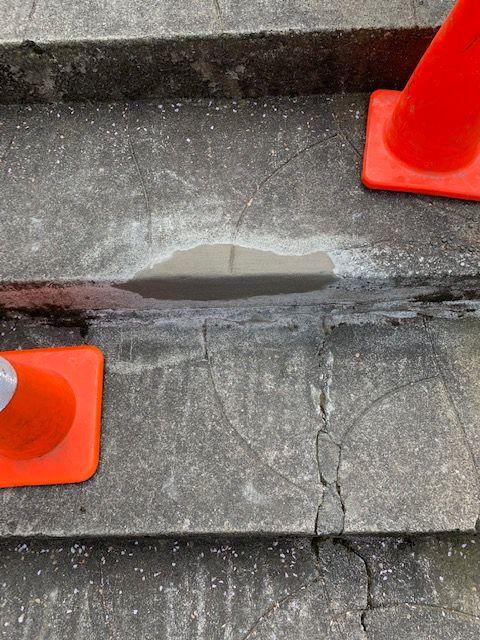 concreteleft concrete that has been repaired